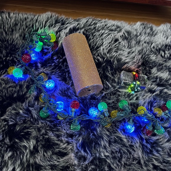 Holiday lighting bundle Christmas glitter candle holder & string lights - Picture 8 of 12